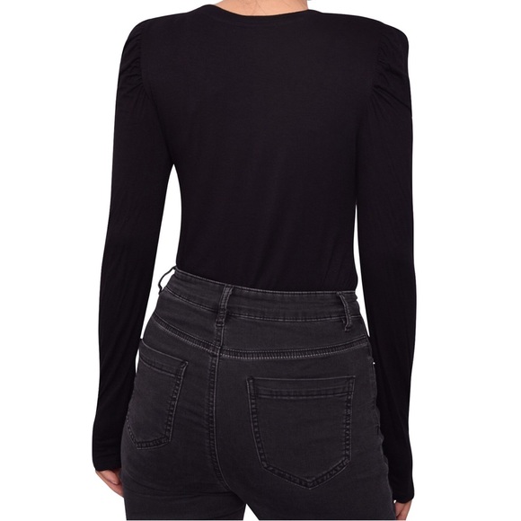 New Derek Heart juniors’ ruched sleeve bodysuit 0 2 xs soft birthday black 🎁 top - Picture 2 of 4